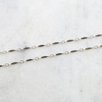 8.5mmx1.5mm Sterling Silver Flat Diamond Link Chain – Sold by the Foot