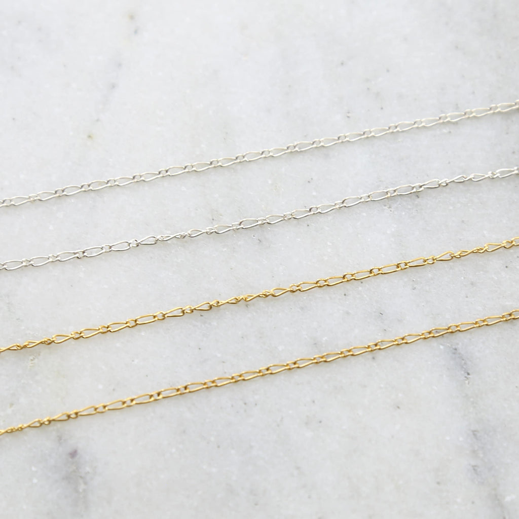 3.6mmx1.4mm Sterling Silver or 14K Gold Filled Tiny – Sold by the Foot