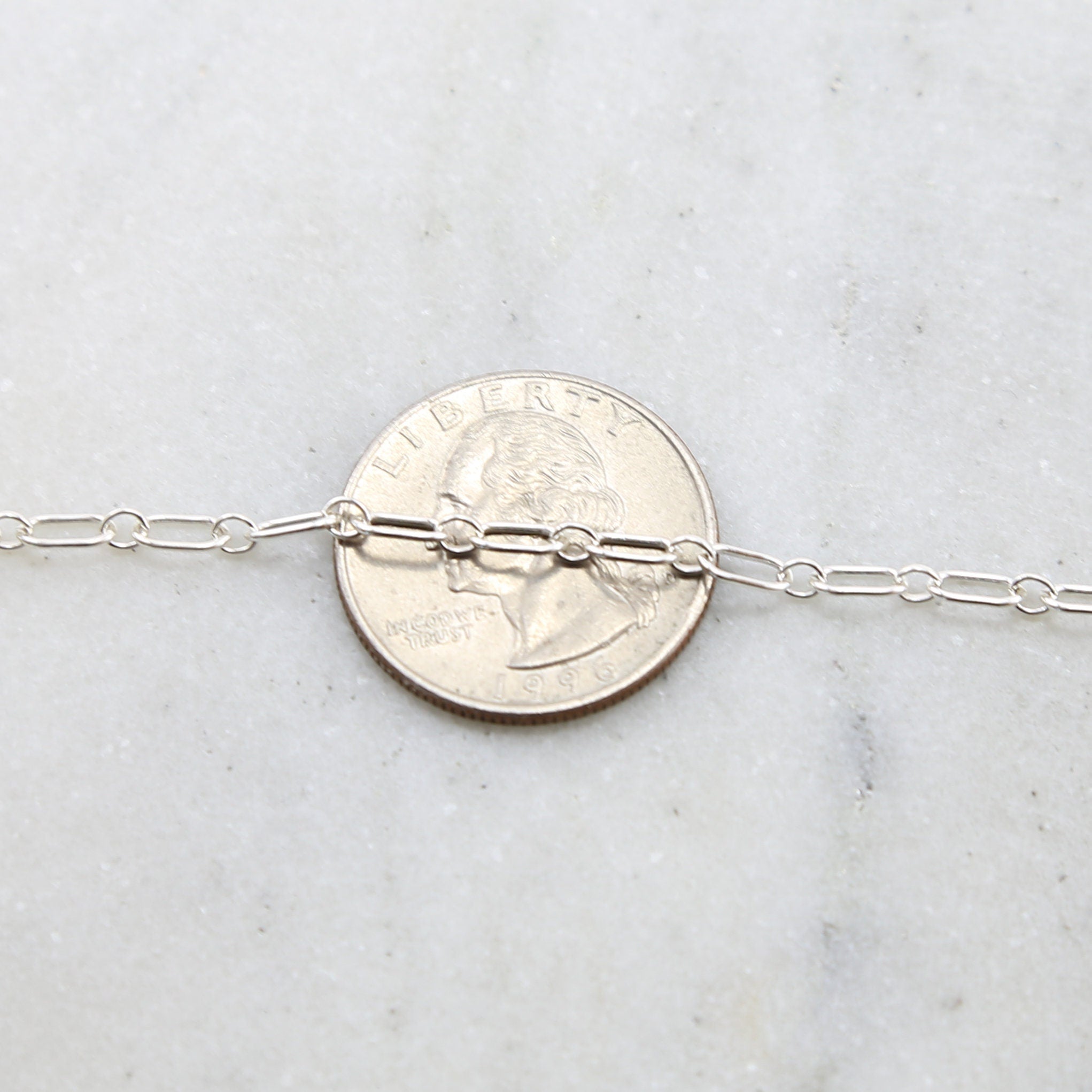 Sterling Silver Sturdy Rectangular Oval Link Chain 6mmx3mm – Sold by the Foot
