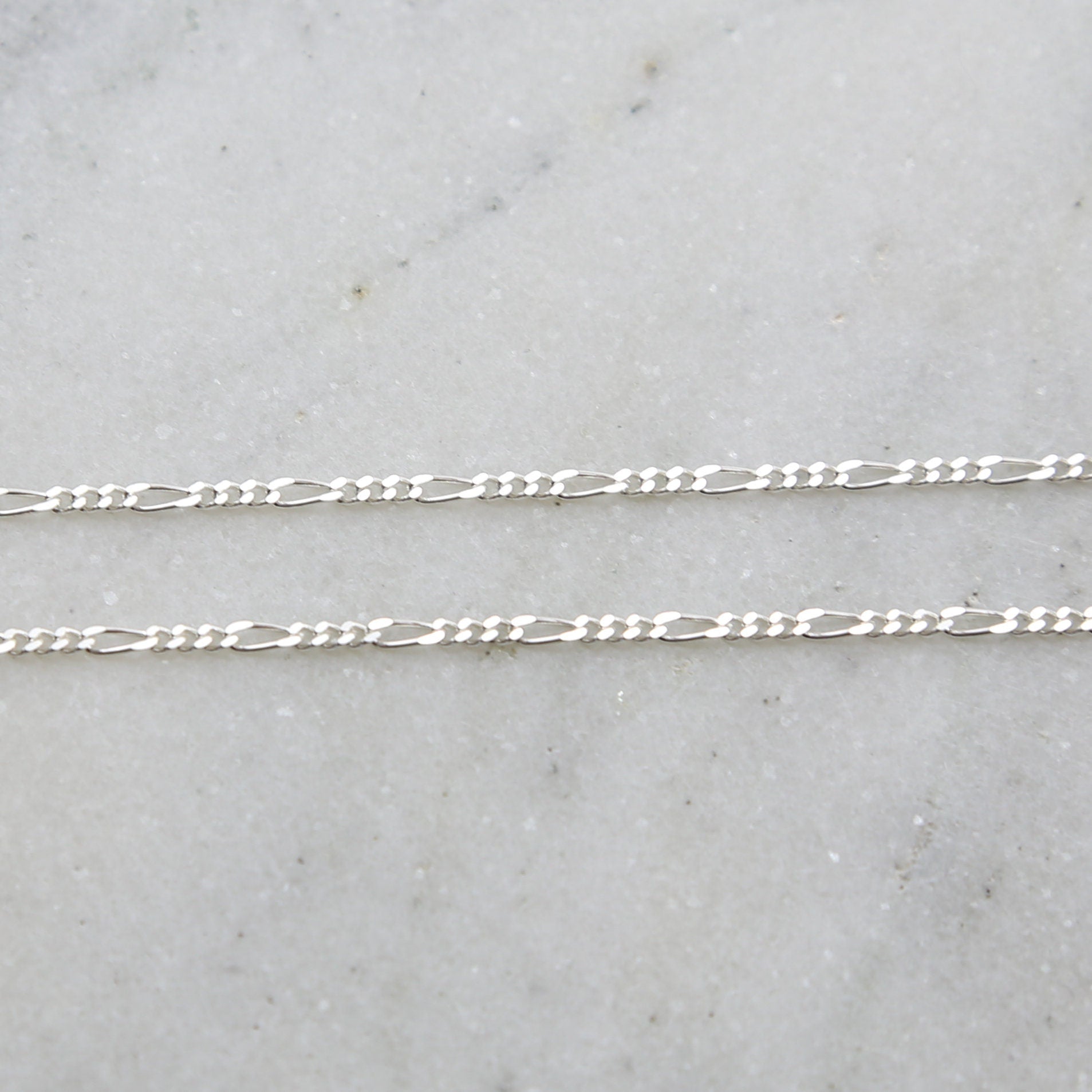 Sterling Silver Diamond Cut Curb Chain with Three – Sold by the Foot