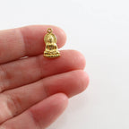 15mmx9mm Sterling Silver or Vermeil Buddha Sitting Yoga Charm Ohm Meditation