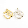 Sterling Silver or Vermeil Cut Out Ohm Charm Pendant with Loop