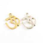 Sterling Silver or Vermeil Cut Out Ohm Charm Pendant with Loop