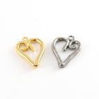 Sterling Silver or Vermeil Organic Shaped Heart Outline Charm