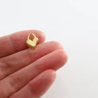 Sterling Silver or Vermeil Slanted Thick Heart with Loop Love Friendship