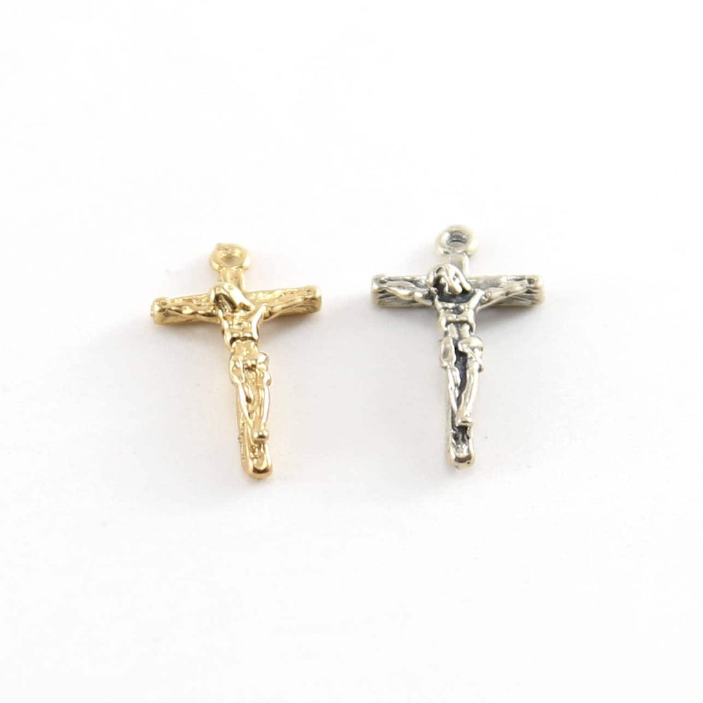 Sterling Silver or Vermeil Mini Crucifix Charm