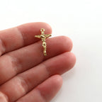 Sterling Silver or Vermeil Mini Crucifix Charm