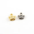 Sterling Silver or Vermeil Little Flat Detailed Crown Charm or Tiny Royal
