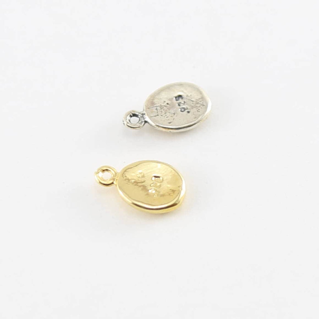 Sterling Silver or Vermeil Thick Oval Hope Inspirational Charm or Small