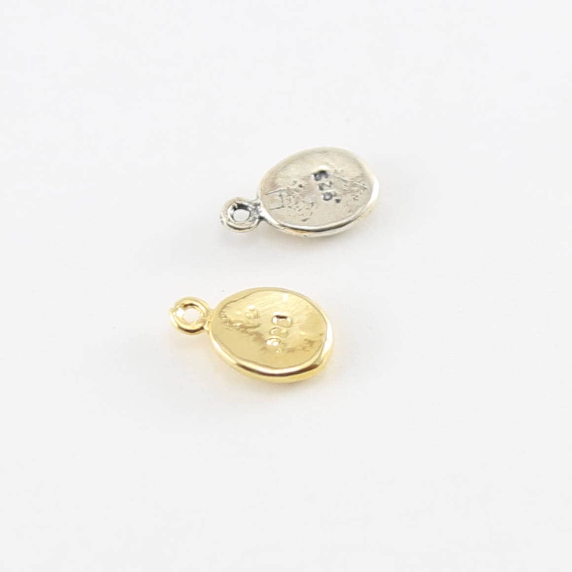 Sterling Silver or Vermeil Thick Oval Hope Inspirational Charm or Small
