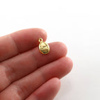 11mmx7mm Sterling Silver or Vermeil Love Stamped Rounded Oval Charm