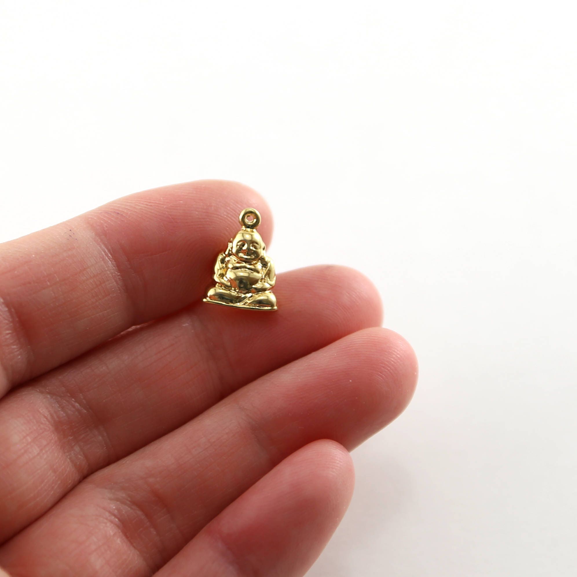 Sterling Silver or Vermeil Detailed Buddha Charm Yoga Charm