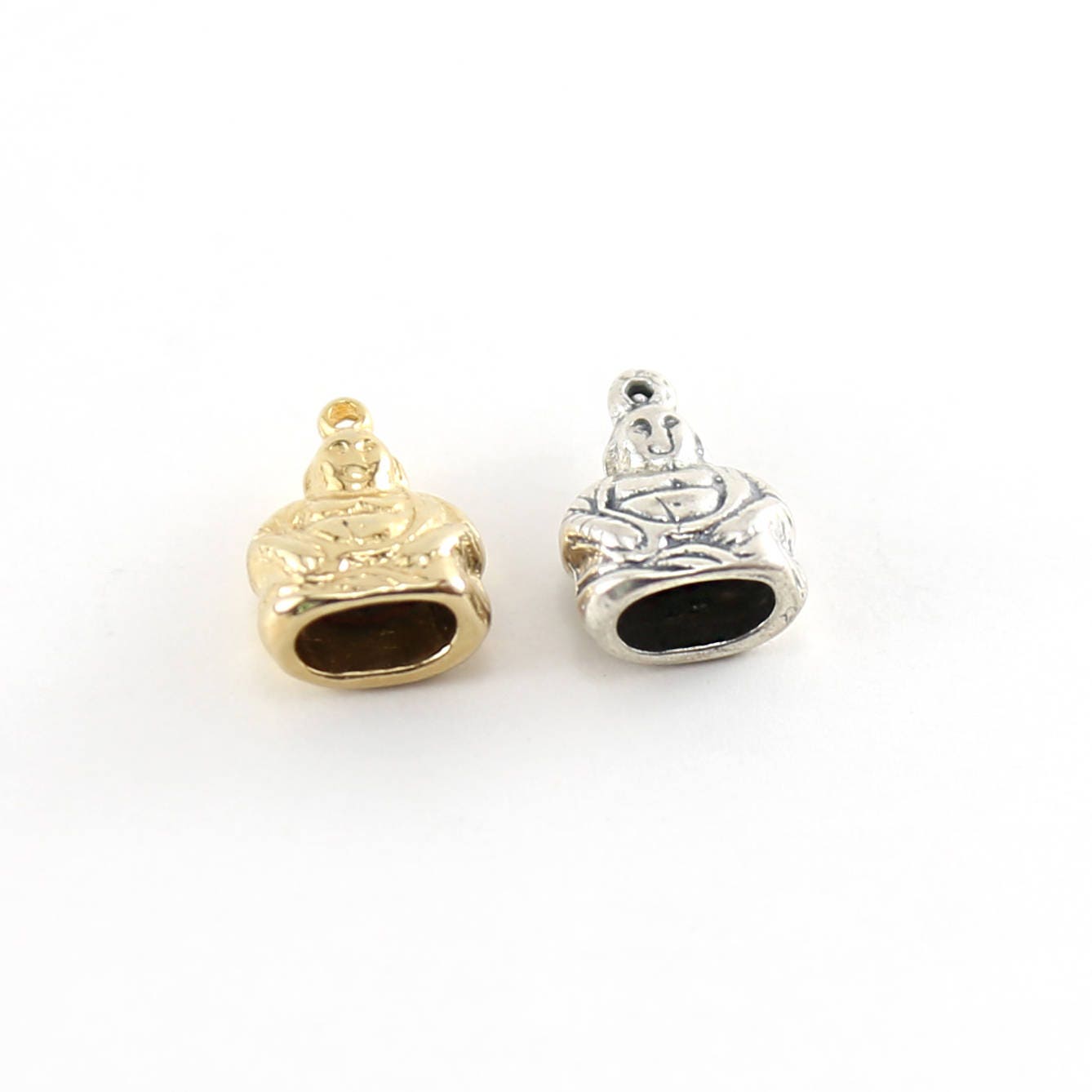 Sterling Silver or Vermeil Thick Detailed Medium Size Buddha Yoga Charm