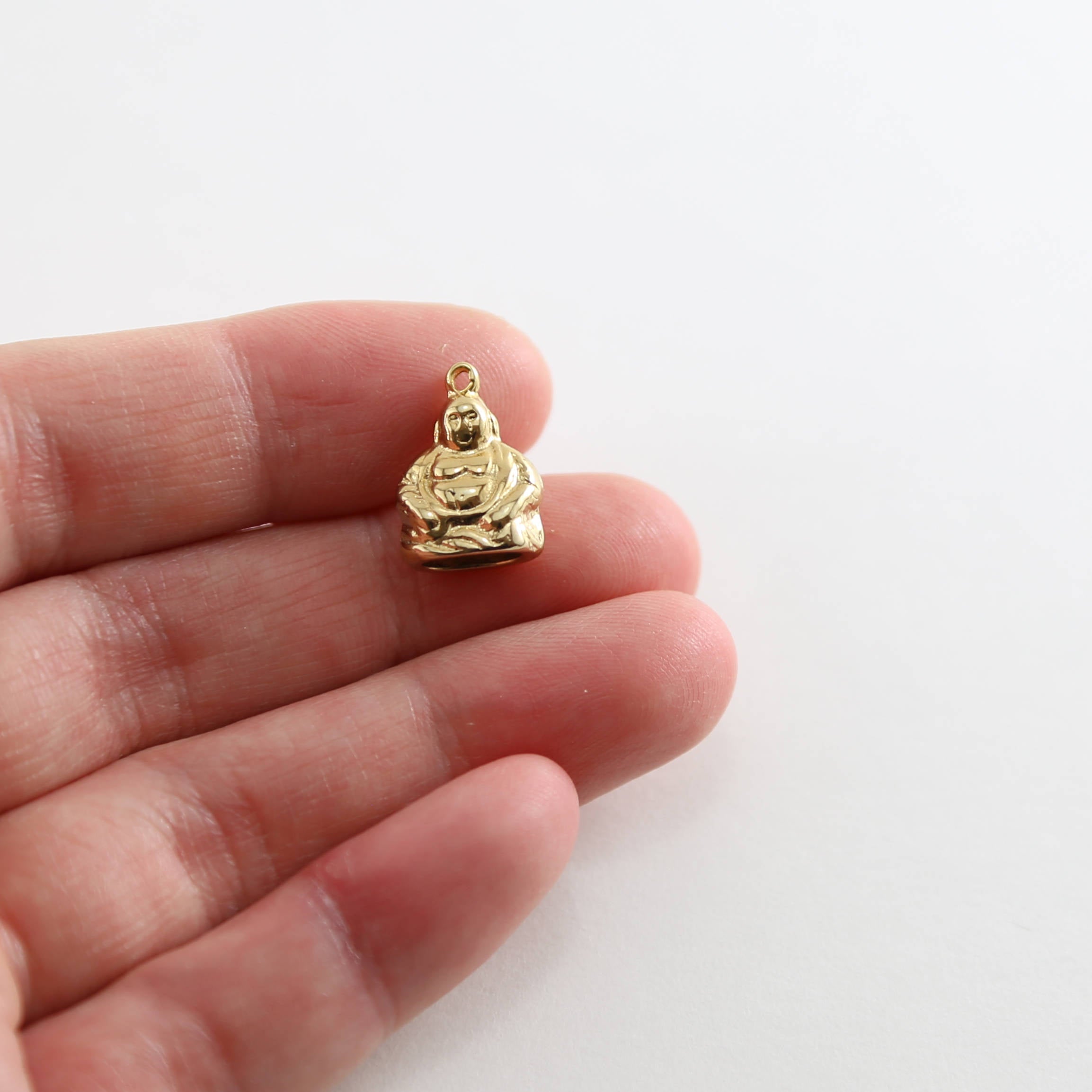 Sterling Silver or Vermeil Thick Detailed Medium Size Buddha Yoga Charm