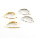 21mmx12mm Sterling Silver or Vermeil Flattened Front Earring Wire Ear (2pc)