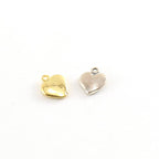 Sterling Silver or Vermeil Mini Flat Heart Charm in or Dainty Heart Love