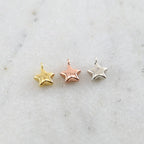 8mmx5mm Sterling Silver or Vermeil Teeny Tiny Puffy Star Charm Celestial