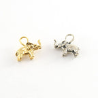 Sterling Silver or Vermeil Elephant Charm Pendant 3D