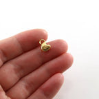 Sterling Silver or Vermeil Thick Sideways Organic Heart Charm