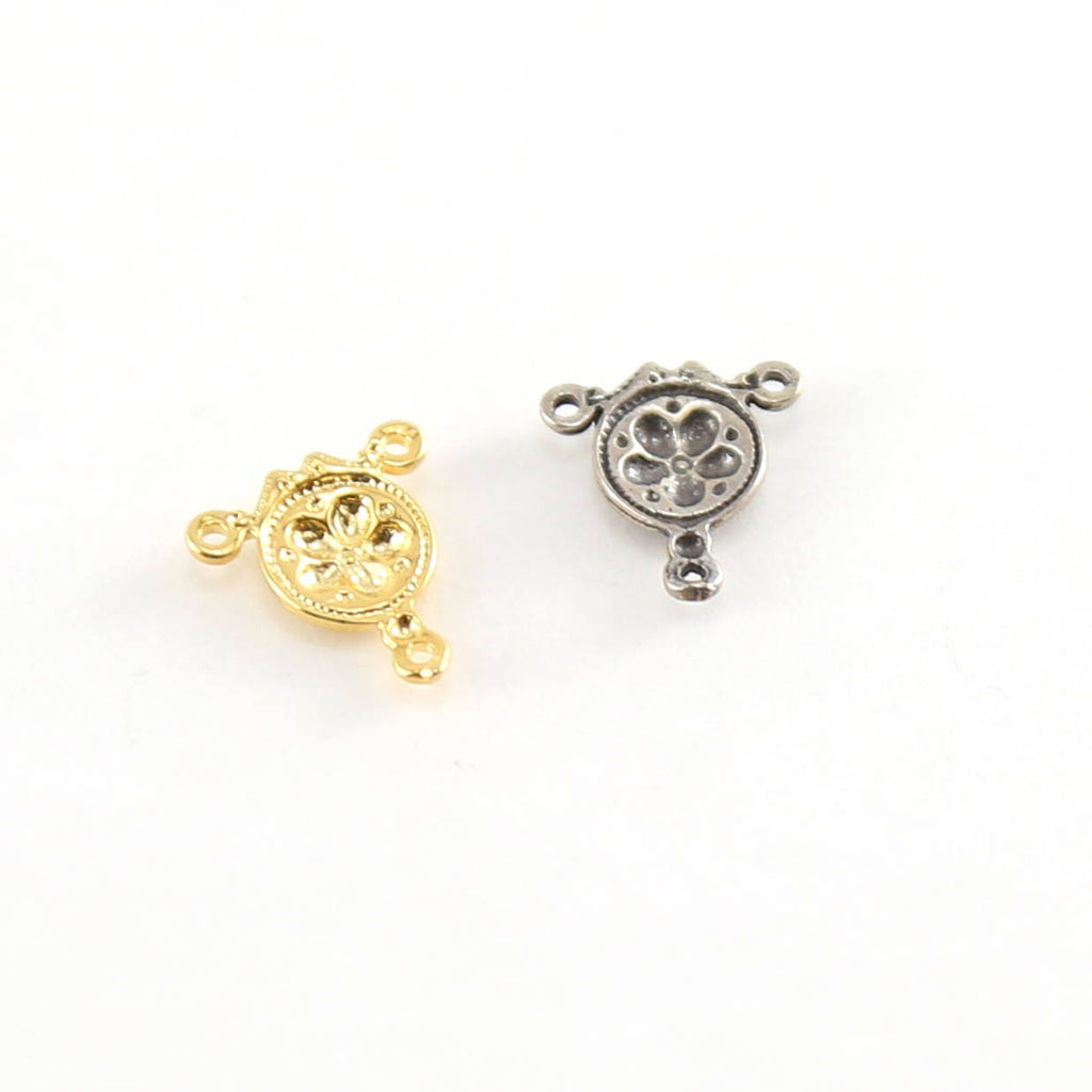 Sterling Silver or Vermeil Daisy Flower Y Connector Link Necklace Rosary Charm