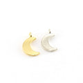 10mmx5mm Sterling Silver or Vermeil Tiny Mini Moon Charm (2pc)