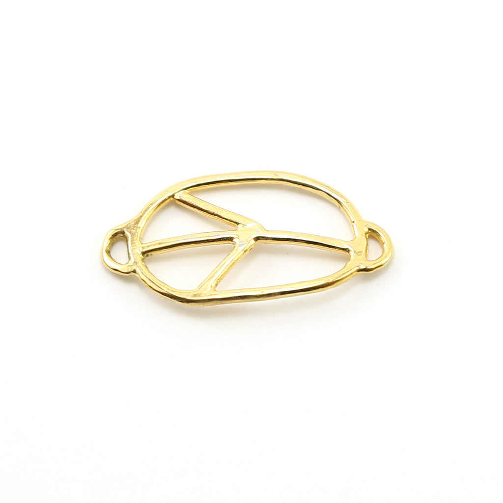 38mmx20mm Sterling Silver or Vermeil Organic Peace Sign Oval Shape Bracelet