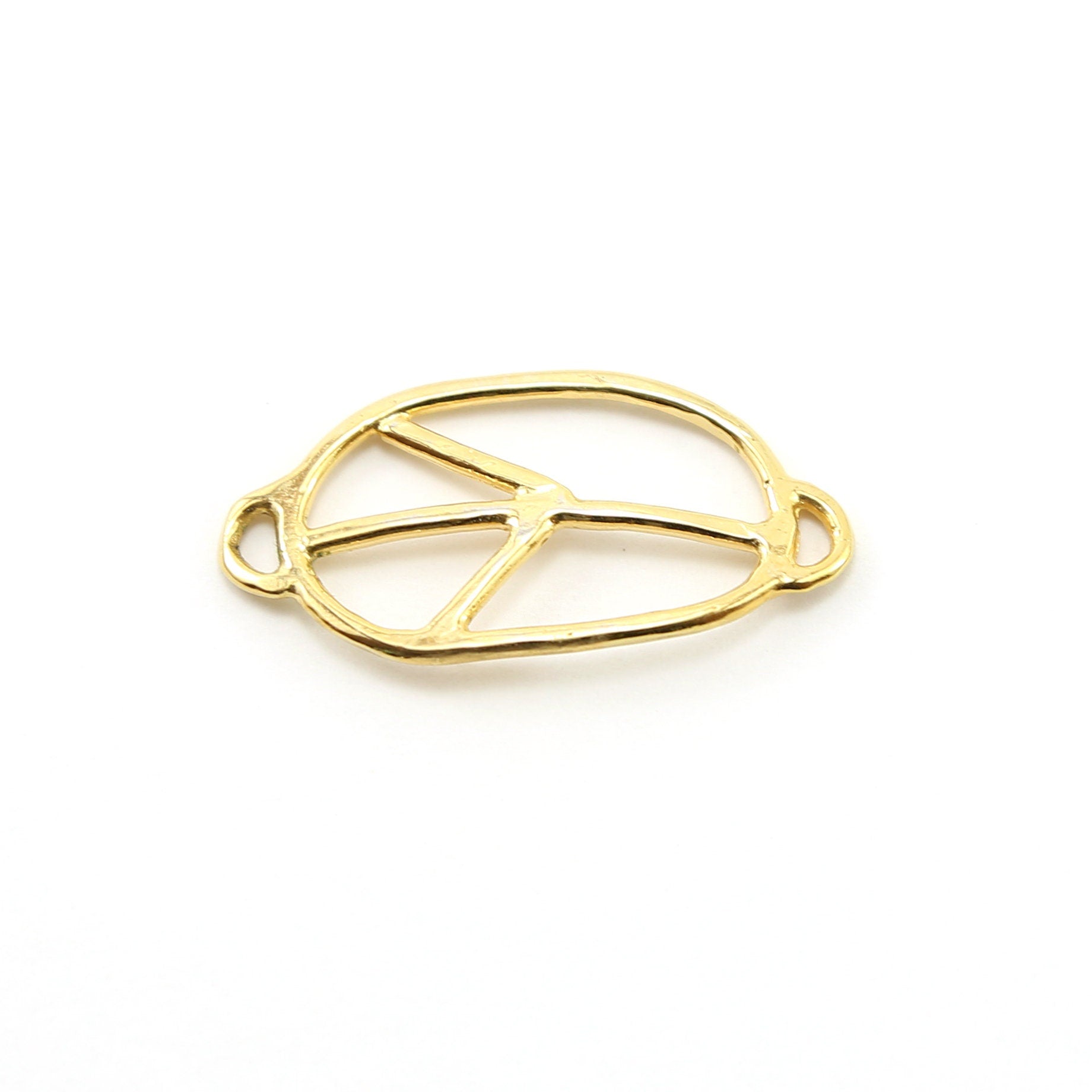 38mmx20mm Sterling Silver or Vermeil Organic Peace Sign Oval Shape Bracelet