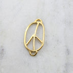 38mmx20mm Sterling Silver or Vermeil Organic Peace Sign Oval Shape Bracelet
