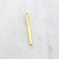 35mmx2mm Vermeil 3D Long Thick Bar Bead Charm Pendant with Hole