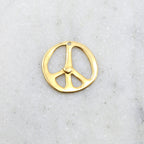 20mmx18mm Sterling Silver or Vermeil Organic Peace Sign with Heart Charm