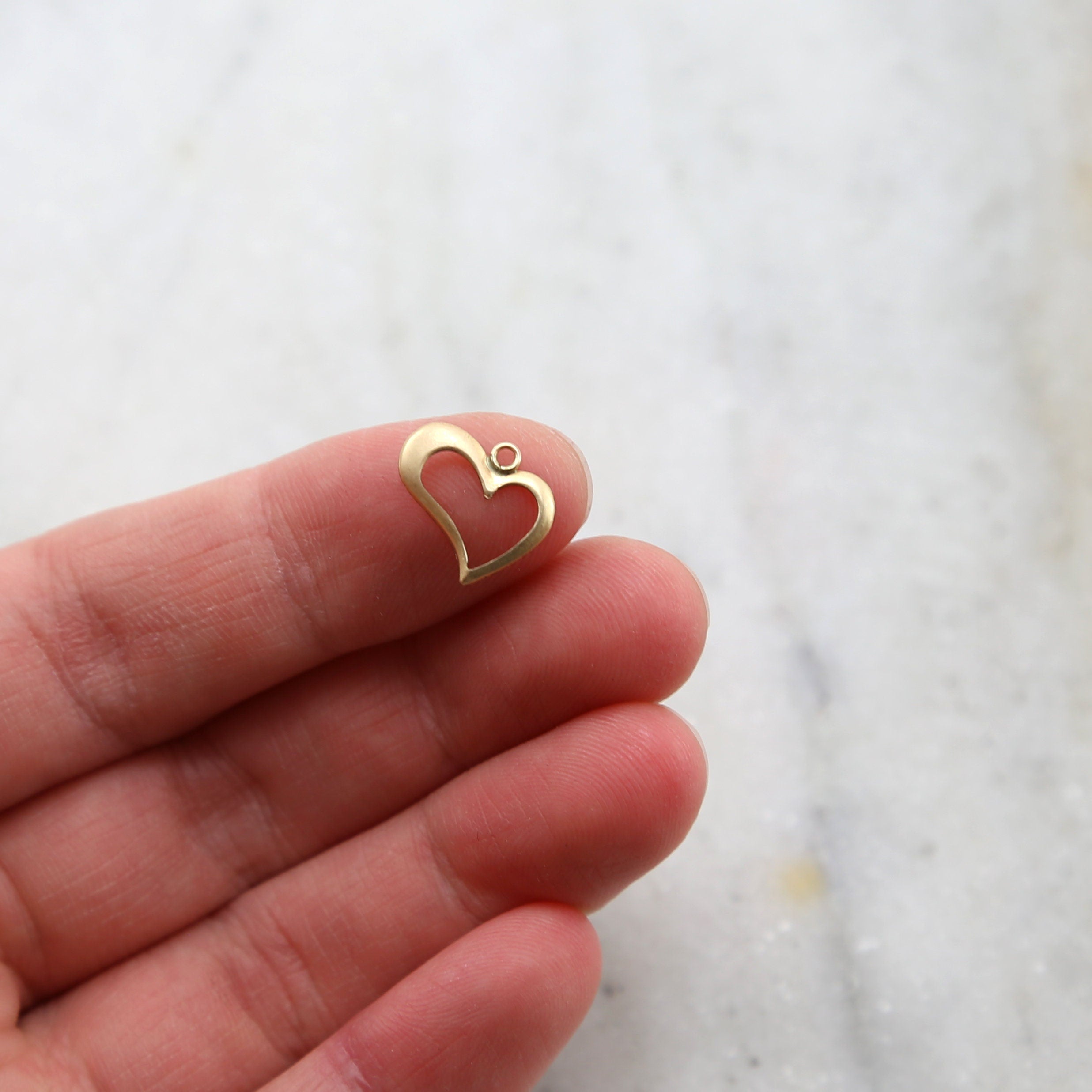 Sterling Silver or 14K Gold Filled Open Heart Silhouette Delicate (2pc)