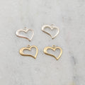 Sterling Silver or 14K Gold Filled Open Heart Silhouette Delicate (2pc)