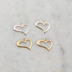 Sterling Silver or 14K Gold Filled Open Heart Silhouette Delicate (2pc)