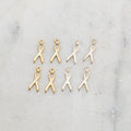 Sterling Silver or 14K Gold Filled Awareness Ribbon Delicate Charm (4pc)