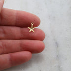 Sterling Silver or 14K Gold Filled Teeny Tiny Lightweight Starfish Charm (4pc)