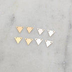 Sterling Silver Dainty Thin Tiny 8mm Triangle Connector (4pc)