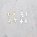 Sterling Silver or 14K Gold Filled Dainty Tiny Cross Charms (4pc)