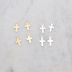 Sterling Silver or 14K Gold Filled Dainty Tiny Cross Charms (4pc)