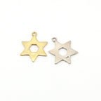 Sterling Silver or Vermeil Flat Star of David Charm Religious Jewish Pendant