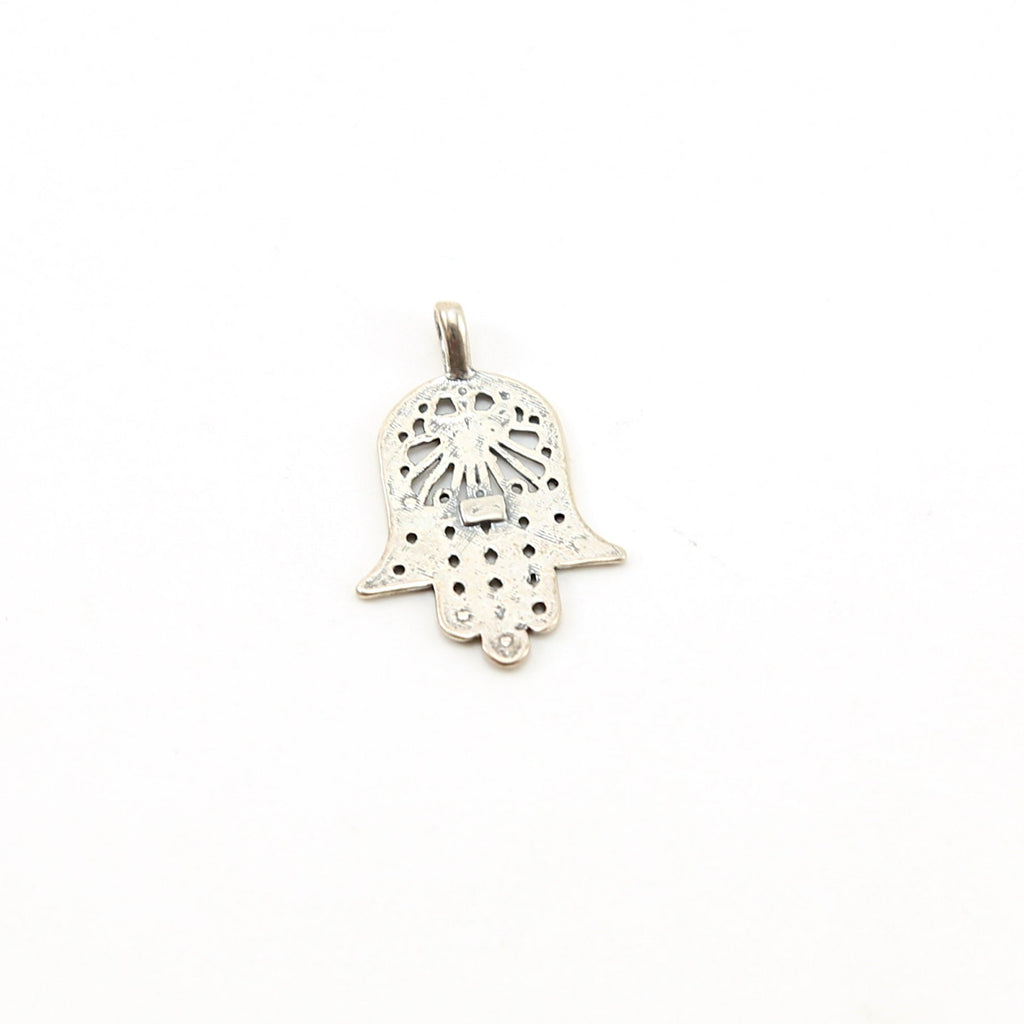 Sterling Silver Large Hamsa Filigree Life Charm