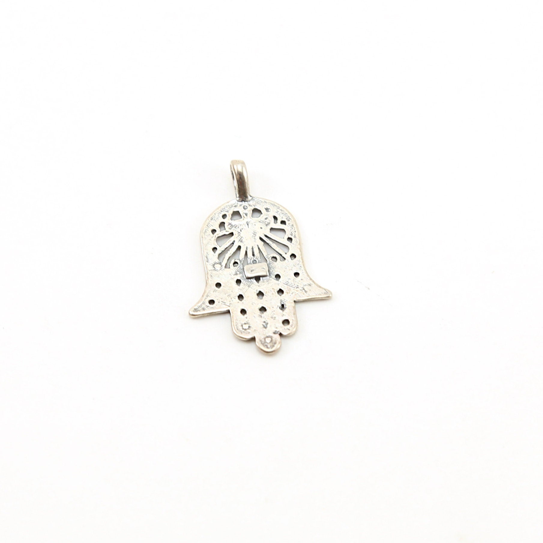 Sterling Silver Large Hamsa Filigree Life Charm
