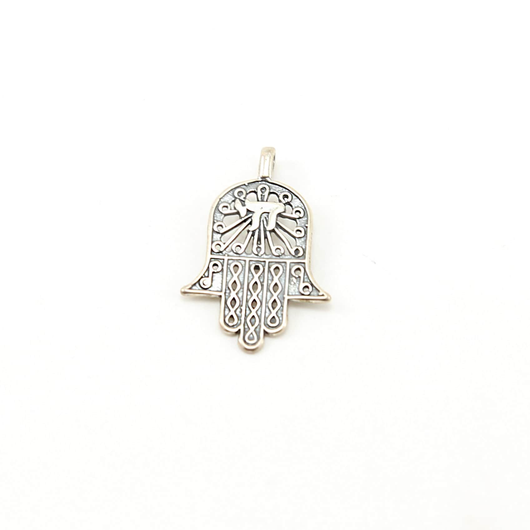 Sterling Silver Large Hamsa Filigree Life Charm