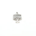 Sterling Silver or Vermeil Flat Thin Menorah Hanukkah Jewish Religious Charm
