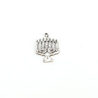 Sterling Silver or Vermeil Flat Thin Menorah Hanukkah Jewish Religious Charm