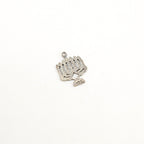 Sterling Silver or Vermeil Flat Thin Menorah Hanukkah Jewish Religious Charm