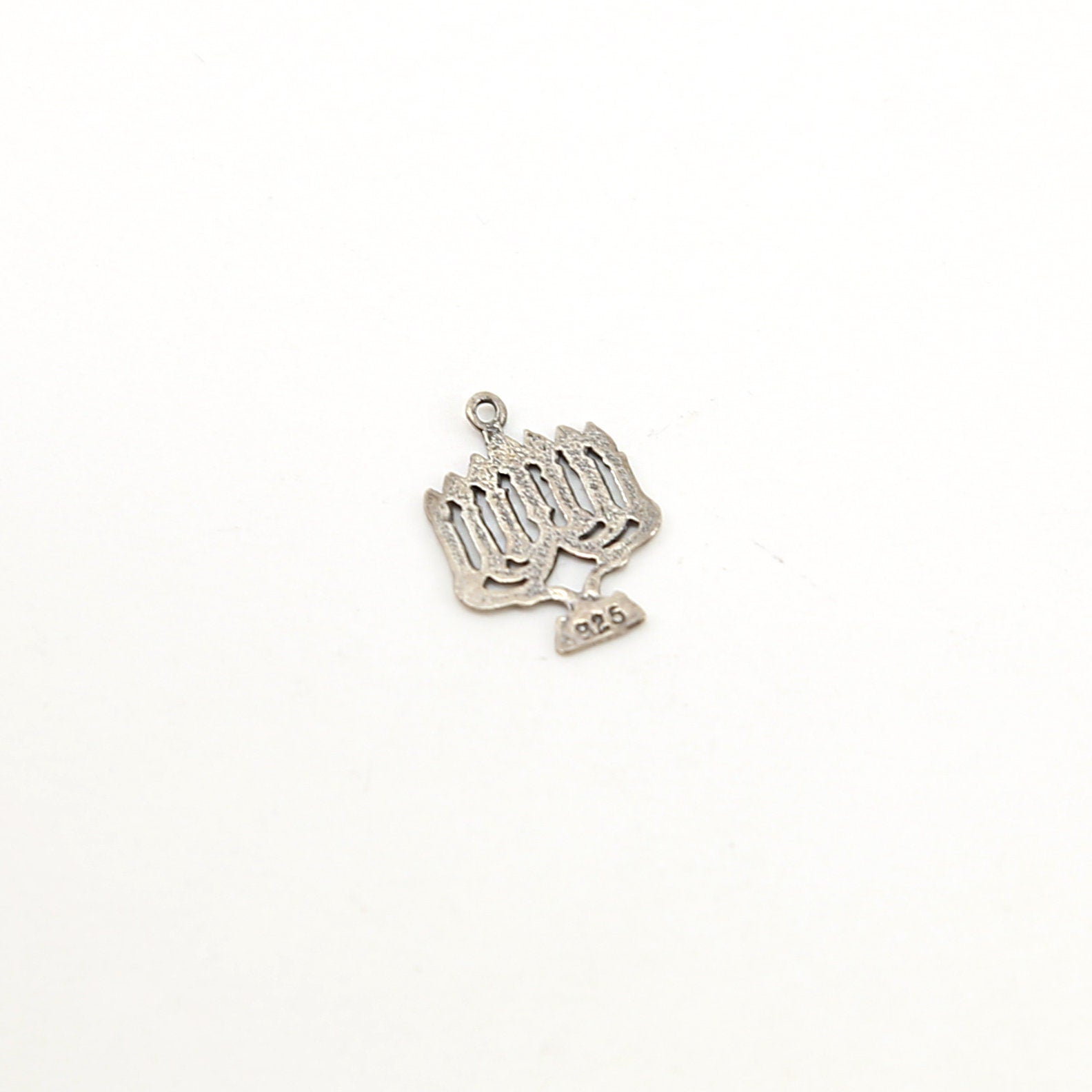 Sterling Silver or Vermeil Flat Thin Menorah Hanukkah Jewish Religious Charm