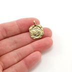 Sterling Silver or Vermeil Om Ohm Octagon Buddha Mantra Yoga Charm Pendant
