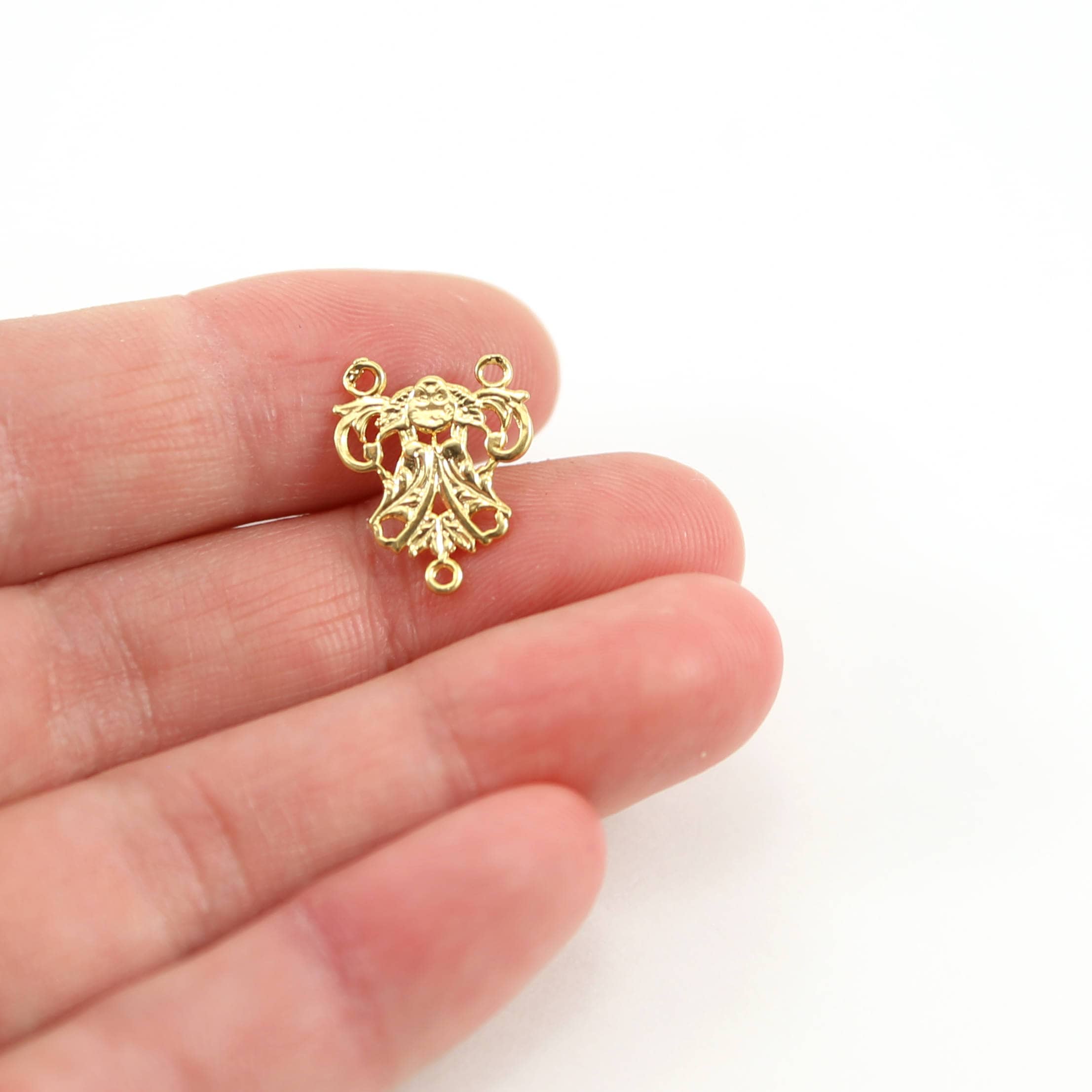 15mmx10mm Sterling Silver or Vermeil Angel with Wing Detailed Flat Y