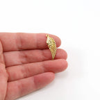 Sterling Silver or Vermeil Detailed Angel Wing Charm Religious Spiritual