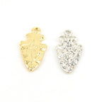 Sterling Silver or Vermeil Hammered Textured Arrowhead Pendant Charm